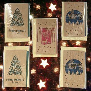5 pcs Bundle Christmas cards